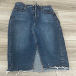 Old Navy Old Navy Womens Blue Button Fly High Waisted Front Slit Denim Skirt Size 8 Photo 0