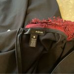 AQUA Red and Black Sheath Mini Dress with Notched Collar Photo 3