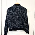 Michael Kors  Bomber Jacket Leopard Print Streetwear Edgy Gold Hardware Fall Navy Photo 3