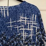 Traveler Size 3 Blue White Multi Pattern Top Faux Wrap Blouse Chicos XL Photo 7