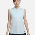 Nike NWT  Dri FIT Victory Glacier Blue Womens Sleeveless Golf Polo Shirt Sz L Photo 0
