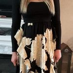 Maxi dress with side ruffle Black Photo 0