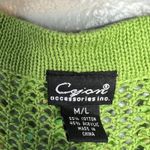 Cejon Y2K Green Sequin Knit Cropped Shrug Bolero Short Sleeve Size M L Fairy Photo 1