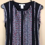 Oscar de la Renta Women’s Silk Floral Pleated Navy Blue Sleeveless Dress Photo 1