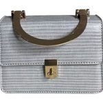 Moda Luxe  Grey Handbag Crossbody Metal Handles Removable Chain Strap Photo 0