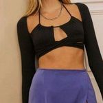 Urban Outfitters blue / purple mini skirt size small with lace on bottom NWT Photo 0