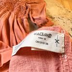 Free People  Monika‎ Peach Shirt Midi Drop Waist Dress Size Small Photo 5