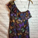 Britt Ryan Size 4 One Shoulder 100% Silk Brown Dress with Bows & Ruffle NWOT Photo 0
