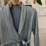 Boutique Brand Ice Blue Metallic Long Sleeve Wrap Front Romper S Photo 2