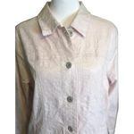 Chico's  Pale Pink Embroidered Button Front Collared Cotton Jacket Size 16 (3) Photo 1