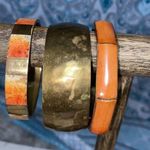Brass enamel bracelet set of‎ 3 patina Photo 0