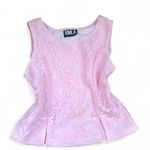 NEW NWT Vintage Y2K Fairy Dainty Coquette Pink Lace Tank Top Shirt Blouse Bows Slit Fitted Corset Sleeveless Made in USA Size XS Photo 2