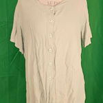 Jams World  Womens Green Short‎ Sleeve Button Down Shirt Blouse XL Photo 0