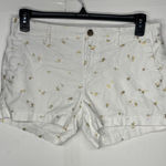 Old Navy Woman’s  Size 10 Shorts White With Gold Palm Trees Photo 0