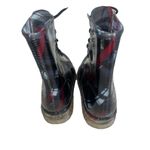 Henry Ferrera Women's Preppy Goth Plaid Lace Up Rain Boots Size 8 Photo 3