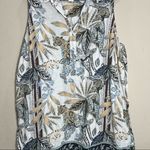 C&C California C&C CA 100% LINEN JUNGLE DRESS TUNIC TROPICAL SLEEVELESS SZ 2XL RESORT BOHO EUC Photo 4