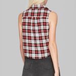 Wild Fable plaid flannel sleeveless button front cropped top XL Photo 3