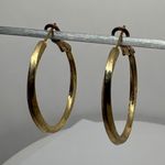 Y2K Gold Tone Hoop Earrings Women's Jewelry Classic Everyday Minimalist Style Photo 3