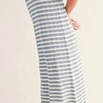 Miou Muse Striped Open Knit Midi Dress Collared Blue/White Size M NEW Blue Size M Photo 0