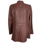 Denim And Co Brown Leather Jacket Full Zip Size Large Photo 2