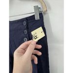 Max Studio 100% Linen Pant NEW Women 0 Navy Blue Straight Leg Minimalist Mature Photo 4