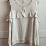 Eye Candy NWT  White Open Shoulder Ruffle Sweatshirt Photo 1