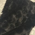 Black Faux Fur Infinity Neck Wrap Scarf Embossed Heart Pattern Photo 2