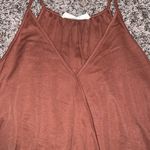 Molly green brown cinched-waist crossover tank top Photo 1