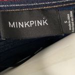 MINKPINK  Metallic Striped Black Tee Shirt Dress Photo 3