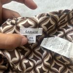 Garage  Brown Pattern Scarf Top Retro‎ Print Tie Back Tube Top Small Photo 5