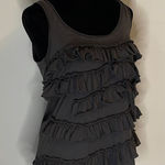 J Crew Ruffled Tank Top.‎ Charcoal Gray. Size Small Gray Photo 0