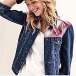 Gap X Pendleton icon denim jean jacket with plaid detail ladies medium Photo 0