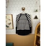 Anthropologie  Rebekah Black & White Striped Round Hemline Sweater - Size - Small Photo 3