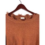 Dreamers by Debut XS Frayed Rust Orange Distressed Crop Sweater Boho Cropped Brown Photo 2