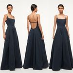 STAUD Joli Open-Back Full Skirt Maxi Dress Gown Navy Blue NWT Size 4 Photo 12