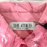 The Attico Silvye Zebra Jacquard Long Sleeve Cotton Blend Shirtdress Pink 42 IT Size M Photo 8