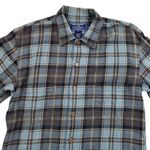 VTG Polo Ralph Lauren Sport Womens Shirt Medium Flannel Plaid L/S Outdoor Green Photo 2