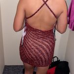 Red Beaded Homecoming Dress Size 2 Photo 3