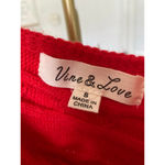 Vine & Love  Midi Dress Knit Sweater Cable Red Festive Christmas S Holiday Cozy Photo 5