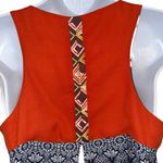 THML ANTHROPOLOGIE ‎ Mixed Print Embroidered Split Back Sleeveless Top EUC Small Photo 6