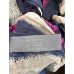 CURRER BELL 100% Silk Chevron Print Maxi Dress V Neck Smocked Waist Size S Soft Blue Photo 2