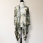 Karen Kane New  M/L Sheer Leopard Animal Print Flowy Kimono Cardigan Drape Boho Photo 2
