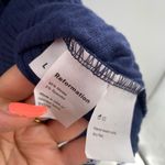 Reformation Women’s Size L Gigi Short Sleeve Mini Dress Navy Blue Rib Casual Photo 4