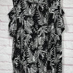 Catherines 2X Black White Leaf Print Cold Shoulder Blouse Photo 0