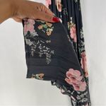 Roe + May Floral Print Crepe Halter‎ Tie Neck Wide Leg Jumpsuit Gray Photo 8