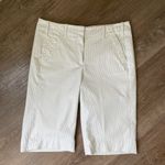 Sandro Beige Tan Pinstripe Twill Chino Bermuda Shorts ~ Women’s Size 6 Photo 2