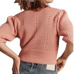 English Factory  Pink Cottagecore Crochet Knit Cropped Cardigan Size XS Photo 1