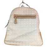Nine West  Backpack Purse Cream‎ Fabric Brown Straps Zip Closure Photo 0