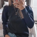 Stella & Dot Black Puff Sleeve Crewneck Photo 3