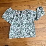 Karen Kane NWT  Garden Party Peasant Blouse Green Pink Cotton Women’s Size M Photo 8